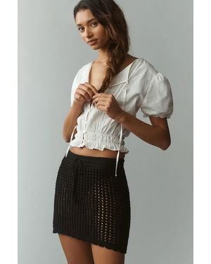 Sanctuary Beachside Crochet Skirt - Gray