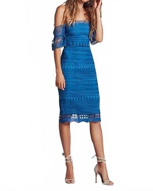 Saylor Mariah Lace Midi Dress - Blue