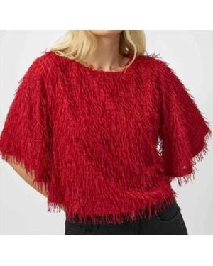 Joseph Ribkoff Knit Shimmer Top - Red