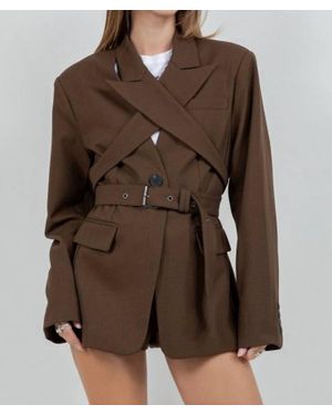 WHITEROOM+CACTUS Andromeda Blazer Top - Brown