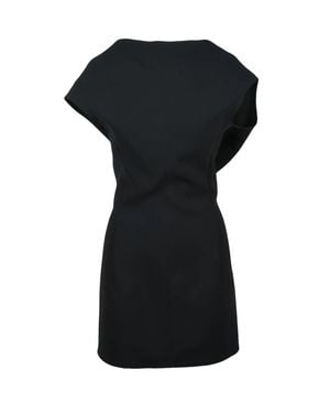 Jacquemus Asymmetric Dress With Boat Neckline And Back Zipper Closure - Black