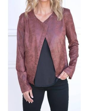 Lyssé Trent Faux Leather Jacket - Blue