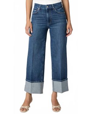 PAIGE Sasha Ankle Wide Cuff Wide Leg Jeans - Blue