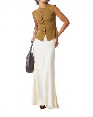 Suncoo Long Sweater Skirt - White