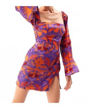 Movom Square Neck Mini Dress - Red