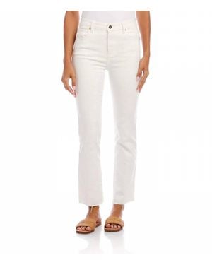Karen Kane Raw Hem Straight Jeans - White