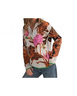 Aapparella Half-Zip Long Sleeve Sweater - Multicolor