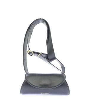 Jil Sander Cannolo Leather Bag - Black
