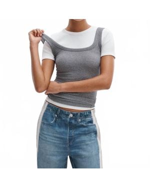 Rag & Bone Rib U Neck Tank Top - Blue