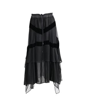 Sacai Drawstring Ruffled Midi Skirt - Black