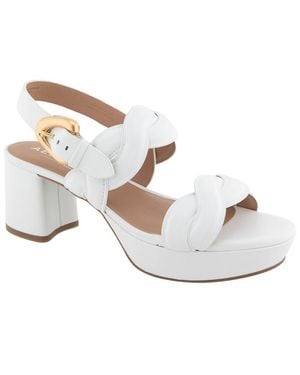 Aerosoles Camea Leather Heeled Sandal - White