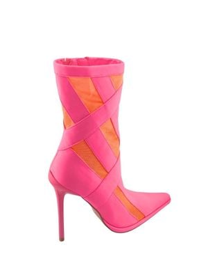 Jeffrey Campbell Stripes Stilleto Heeled Boot - Pink
