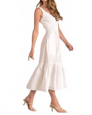 Elan Mixed Media Dress - White