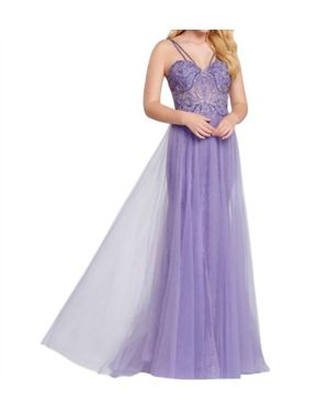 Mon Cheri Sweetheart Neckline A-Line Gown - Purple