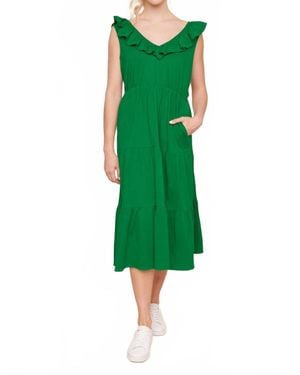 Sugarlips Elaine Ruffle Tiered Midi Dress - Green