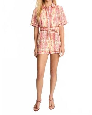 Caballero Marilyn Shirt Romper - Pink