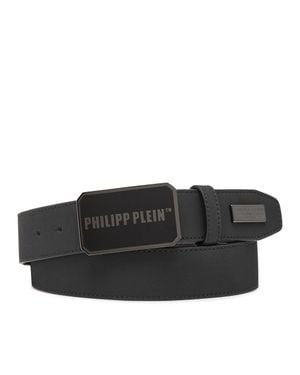 Philipp Plein Leather Belt Tm - Black