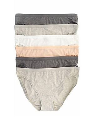 Felina Organic Cotton Stretch Bikini, 6-Pack - White