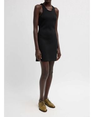 Tibi Bonded Sculpted Tunic Tank Mini Dress - Black