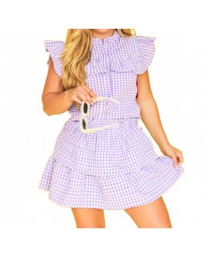 BuddyLove Sue Puff Sleeve Babydoll Mini Dress - Purple