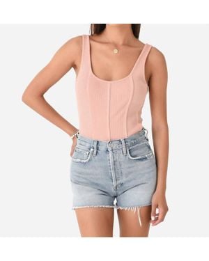 Agolde Elna Scoop Neck Bodysuit - Blue