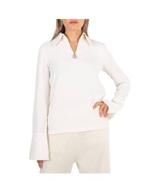 JW Anderson Jw Anderson Ladies Off Padlock Half Zip Pullover Top, Brand Size 36 (Us Size 2) - White