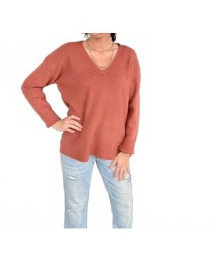 Wishlist Lightweight V-Neck Sweater - Red