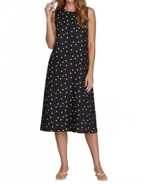 She + Sky Sleeveless Woven Polka Dot Midi Dress - Black