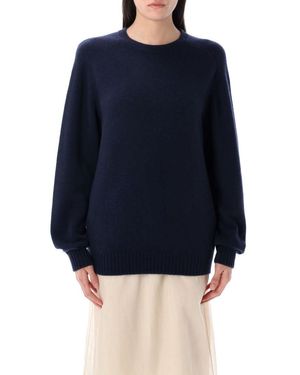 Carven Knit Ribbon Back Sweater - Blue