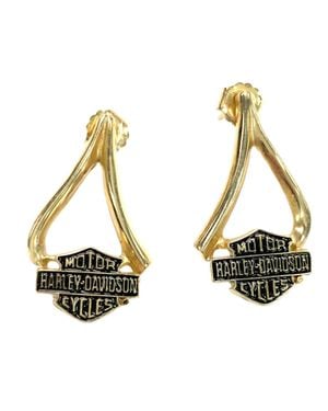 Harley Davidson Motorcycle Earrings - Metallic