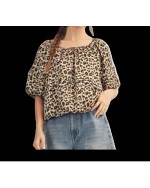 Jodifil Print Short Sleeve Top - Gray