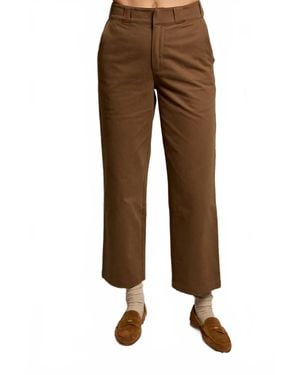 PERFECTWHITETEE Pia Twill Pants - Brown