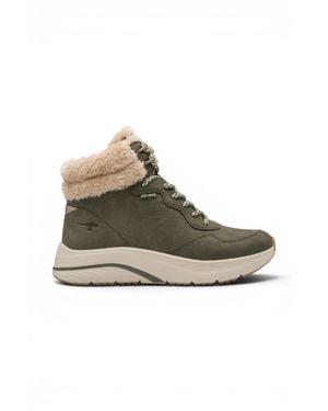 Tamaris Warm Winter Waterproof Lace-Up Ankle Boots - Green
