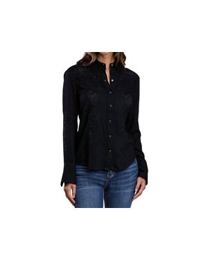 Stetson Embroidered Western Shirt - Black