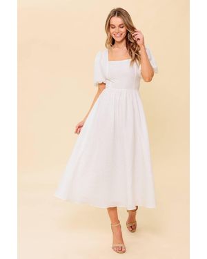 TRUEDAMES Sleek Dedication Ivory Woven Mdi Dress - Natural