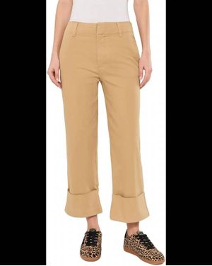 Kut From The Kloth Sienna High Rise Straight Leg Roll Up Pants - Natural