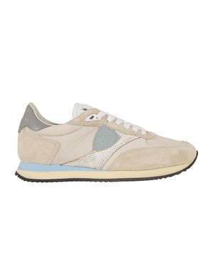 Philippe Model Retro-Inspired Low Sneakers With Iconic Shield Logo - White