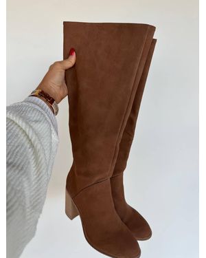Oasis Society Knee High Boots - Brown