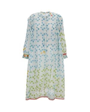 Injiri Trumpet Long Sleeves Dress - Blue