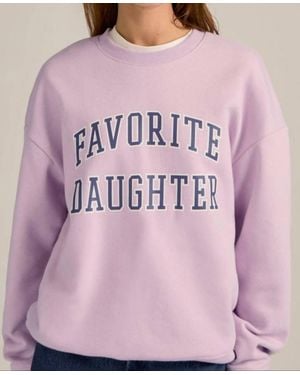 FAVORITE DAUGHTER Collegiate Crew Neck Long Sleeve Sweatshirt - Pink