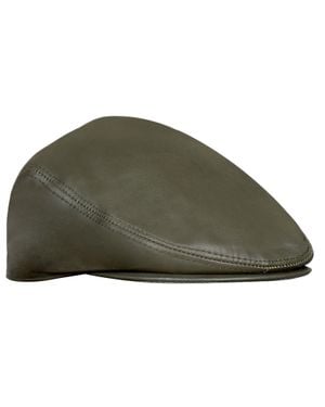 Infinity Leather Leather Peaky Blinders Newsboy Flat Hat - Green