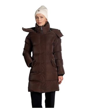 Woodpecker Penguin Long Length Quilted Coat - Blue