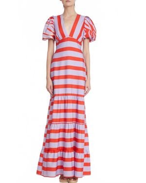 ONE33 SOCIAL Cabana Stripe Maxi'Dress - Red