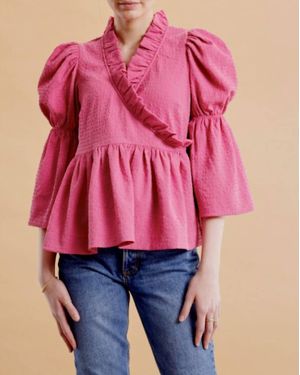 byTiMo Bubble Wrap Blouse - Pink
