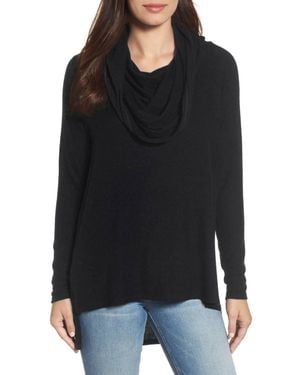 Gibsonlook Convertible Neckline Cozy Fleece Tunic - Black