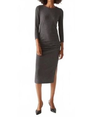 Michael Stars Christy 3/4 Sleeve Midi Dress - Black