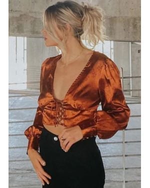 Beige Botany Lotus Top - Multicolor