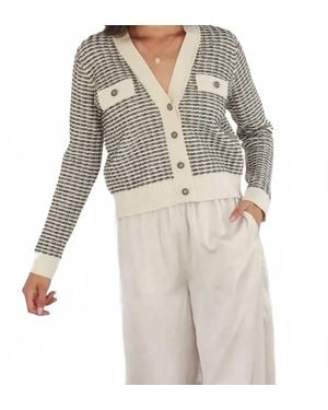 Dress Forum Contrast Rib Cardigan - Gray