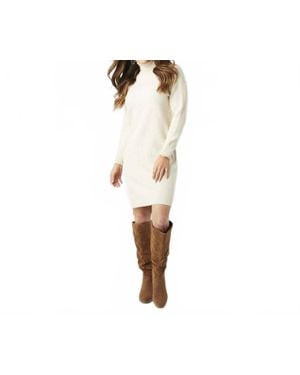 Coco + Carmen Long Sleeve Mock Neck Sweater Dress - Black