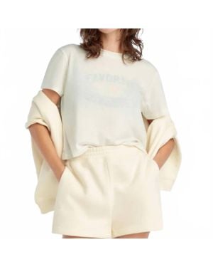 FAVORITE DAUGHTER Cropped Short Sleeve Tee - Natural